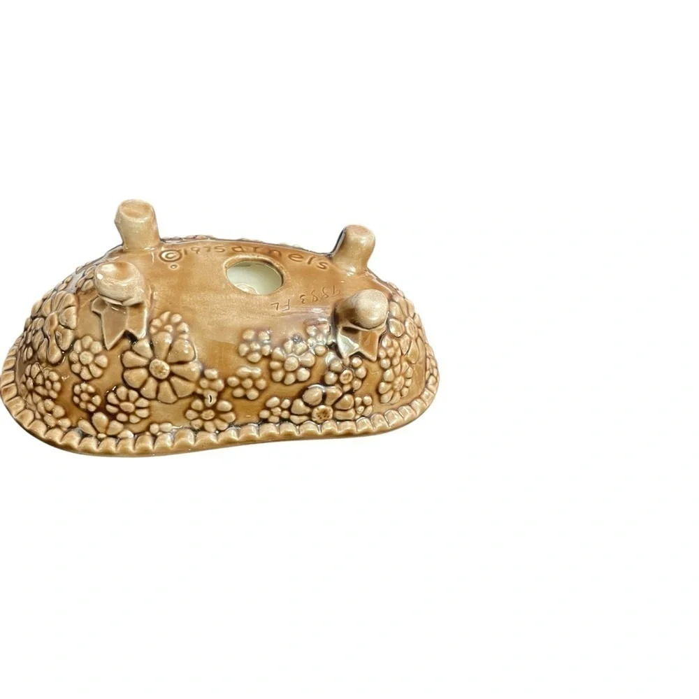 Vintage Arnel 1975 Bathtub Soap Dish Brown, Flowers Design Groovy Retro
